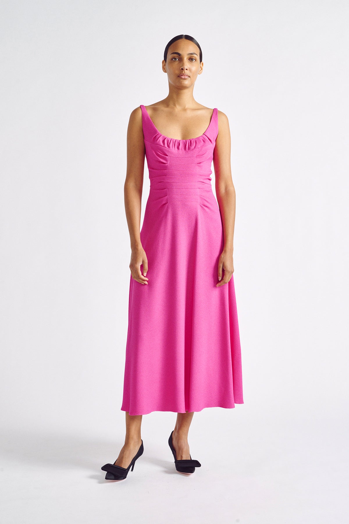 Angela Dress | Pink Viscope Crepe ...